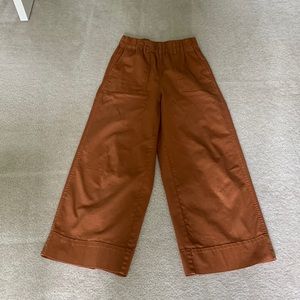 J. Crew Pull-on Wide Leg Chino in burnished pecan size S